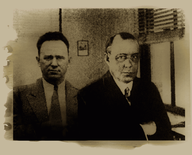 Leo Burnett (age 26) and  Theodore F. MacManus (age 45)