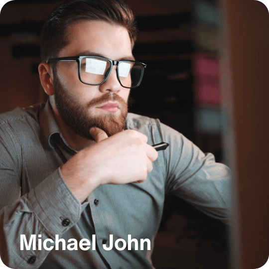 Michael John digital artist and DIY car guy annual report photograph